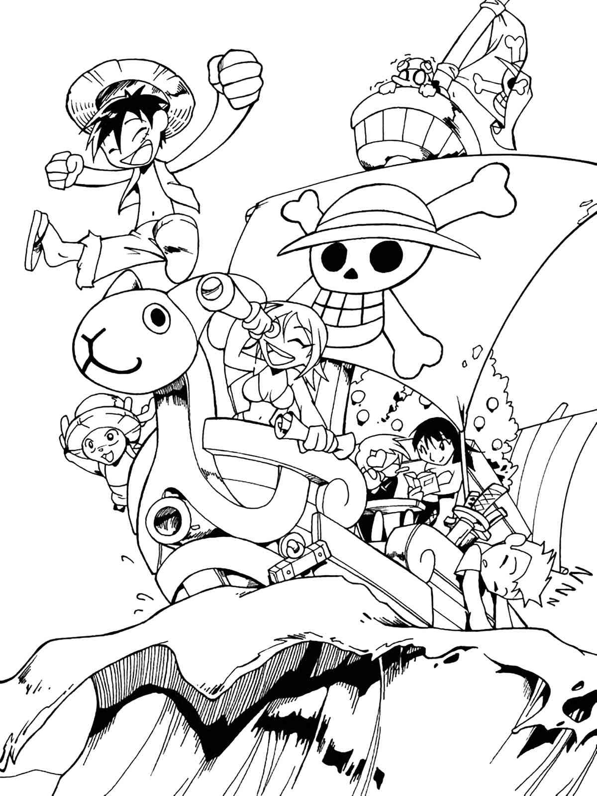 One Piece Coloring Page Free Printable