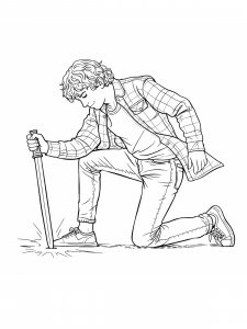 Mysterious Percy Jackson Character Coloring Page