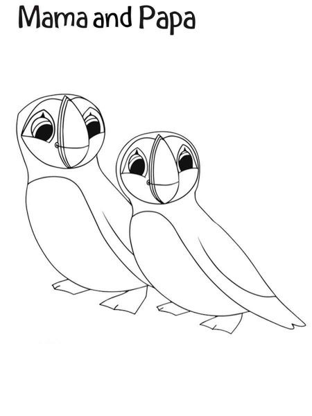 Puffin Rock coloring pages