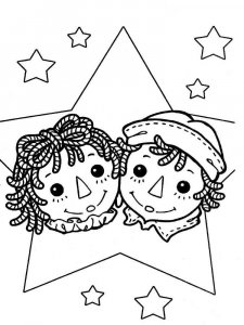 Raggedy Ann and Andy coloring page 1 - Free printable