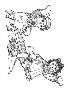 Raggedy Ann and Andy coloring page 2 - Free printable