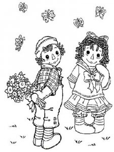 Raggedy Ann and Andy coloring page 3 - Free printable