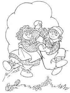 Raggedy Ann and Andy coloring page 4 - Free printable