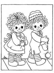 Raggedy Ann and Andy coloring page 7 - Free printable