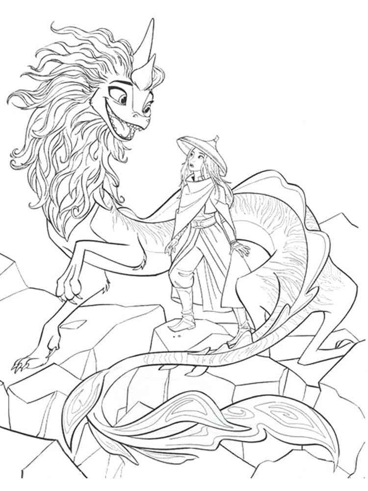 raya and the las dragon coloring pages download and print raya and the las dragoncoloring pages