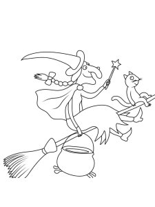 Room on the Broom coloring page 1 - Free printable