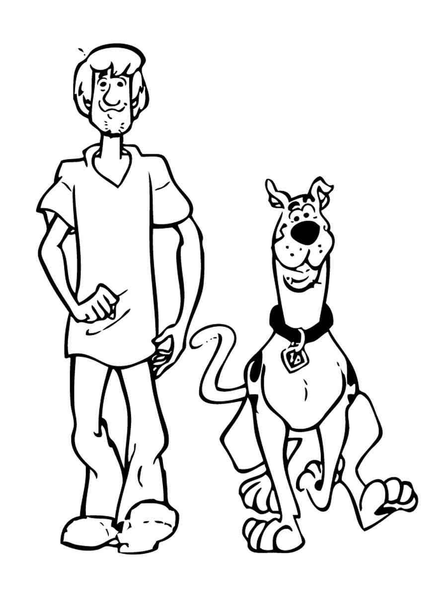 Shaggy coloring page - Free printable