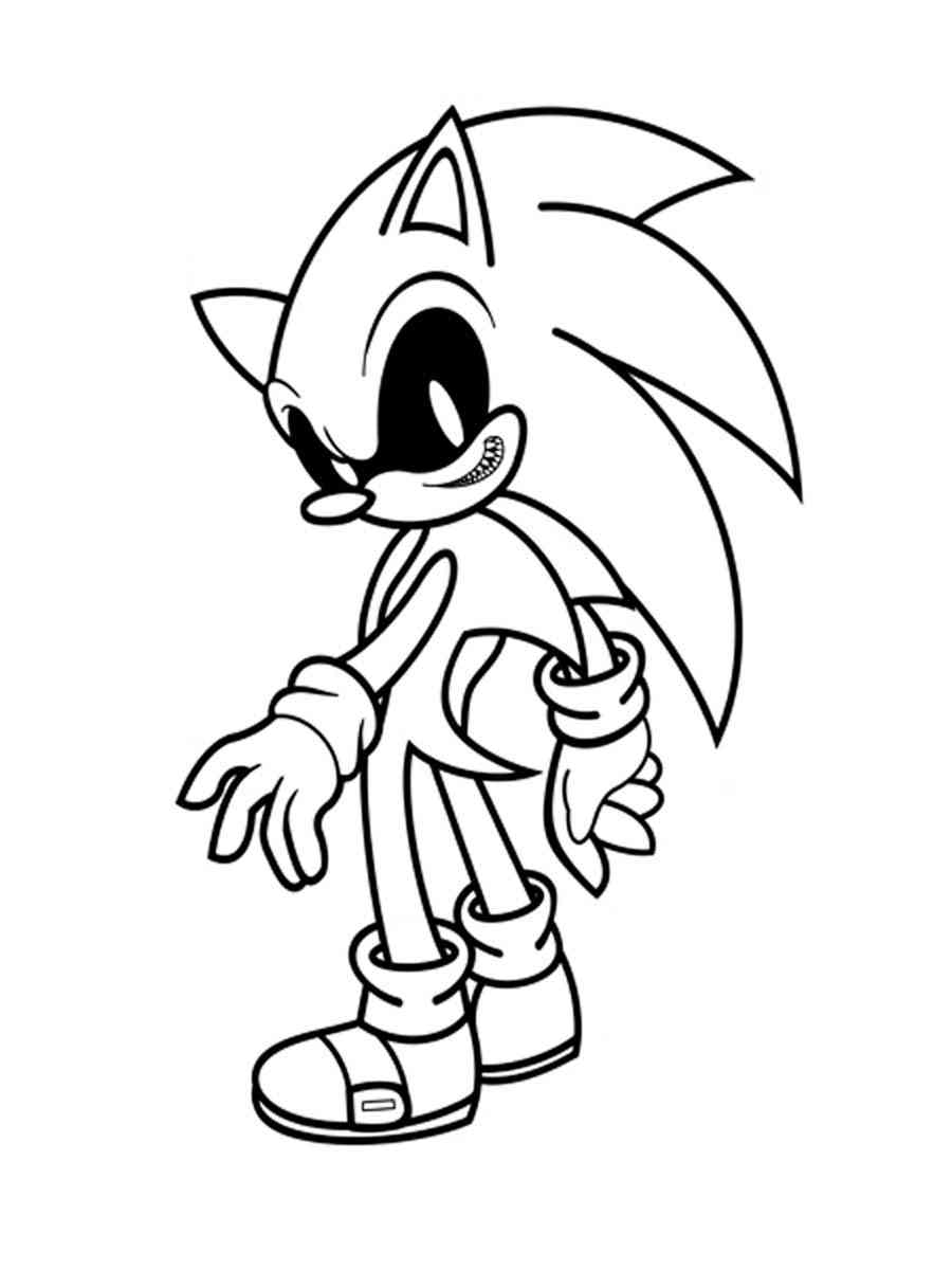 Para Colorir Sonic EXE FNF Imprimir Grátis