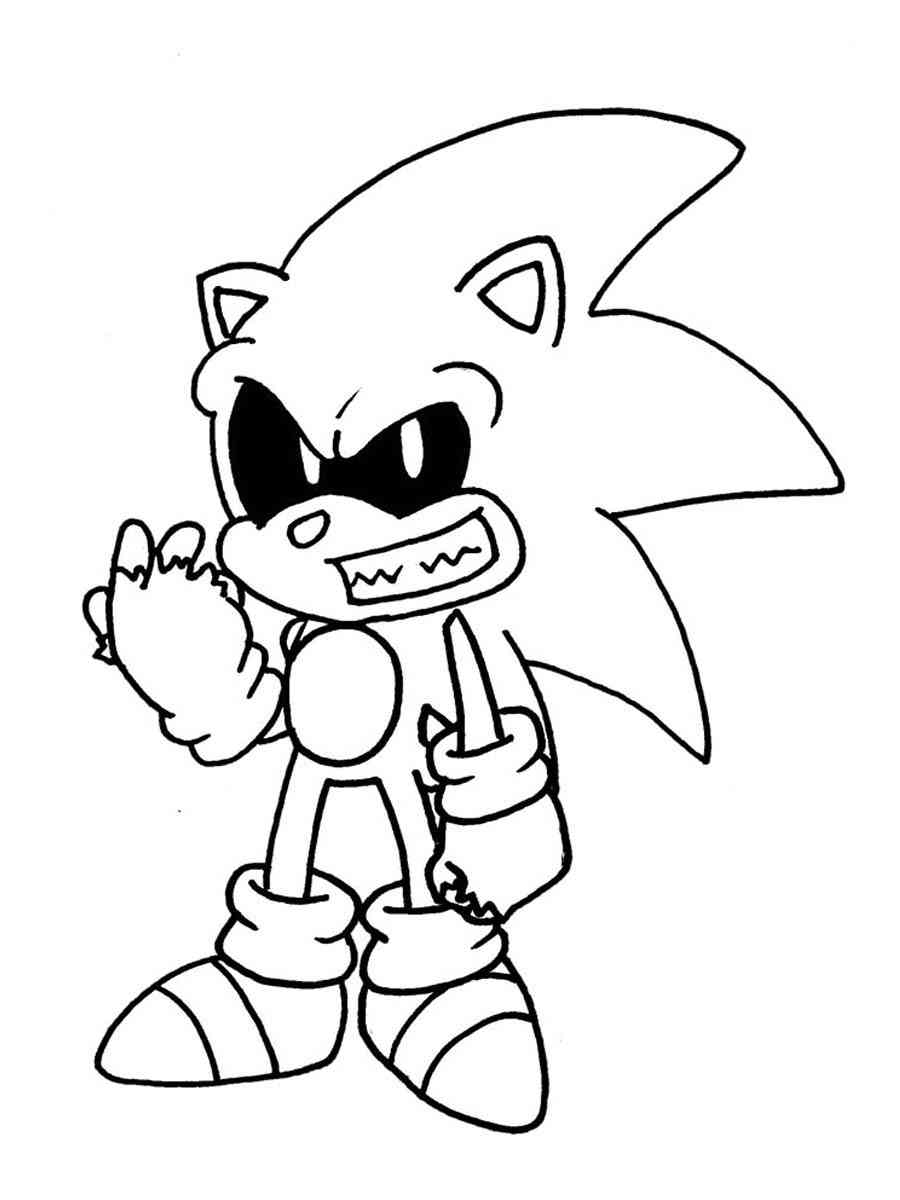 Coloring Pages Sonic FNF - Printable