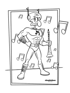 Squidward coloring page 2 - Free printable