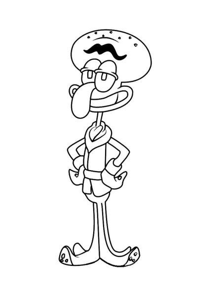 Squidward coloring pages