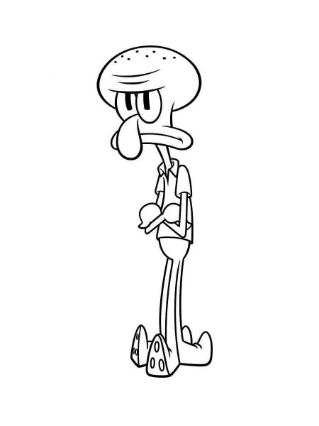 Squidward coloring pages