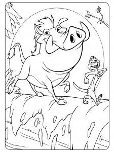 Timon and Pumbaa coloring page 1 - Free printable