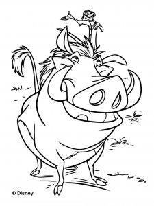 Timon and Pumbaa coloring page 10 - Free printable