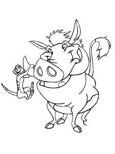 Timon and Pumbaa coloring page 11 - Free printable