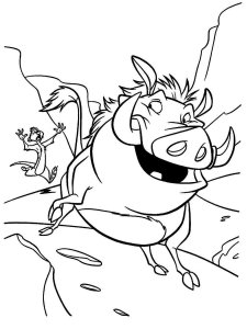 Timon and Pumbaa coloring page 12 - Free printable