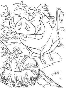 Timon and Pumbaa coloring page 14 - Free printable