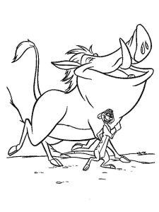 Timon and Pumbaa coloring page 16 - Free printable