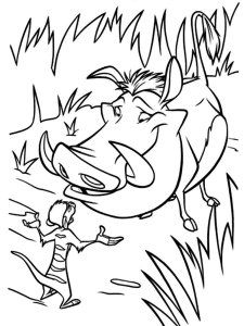 Timon and Pumbaa coloring page 18 - Free printable