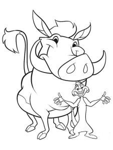 Timon and Pumbaa coloring page 19 - Free printable