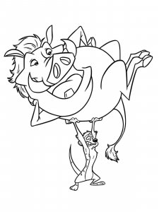 Timon and Pumbaa coloring page 21 - Free printable