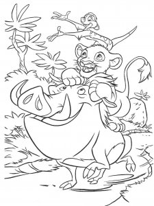 Timon and Pumbaa coloring page 23 - Free printable