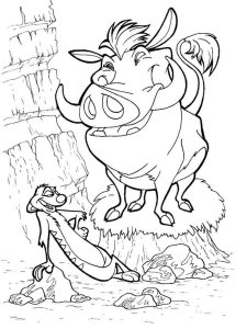 Timon and Pumbaa coloring page 24 - Free printable