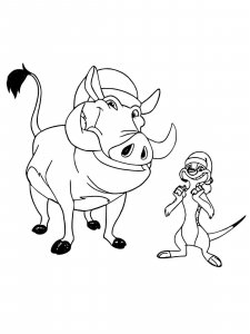 Timon and Pumbaa coloring page 28 - Free printable