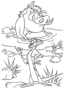 Timon and Pumbaa coloring page 4 - Free printable