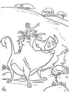 Timon and Pumbaa coloring page 6 - Free printable