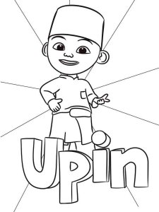 Upin and Ipin coloring page 16 - Free printable