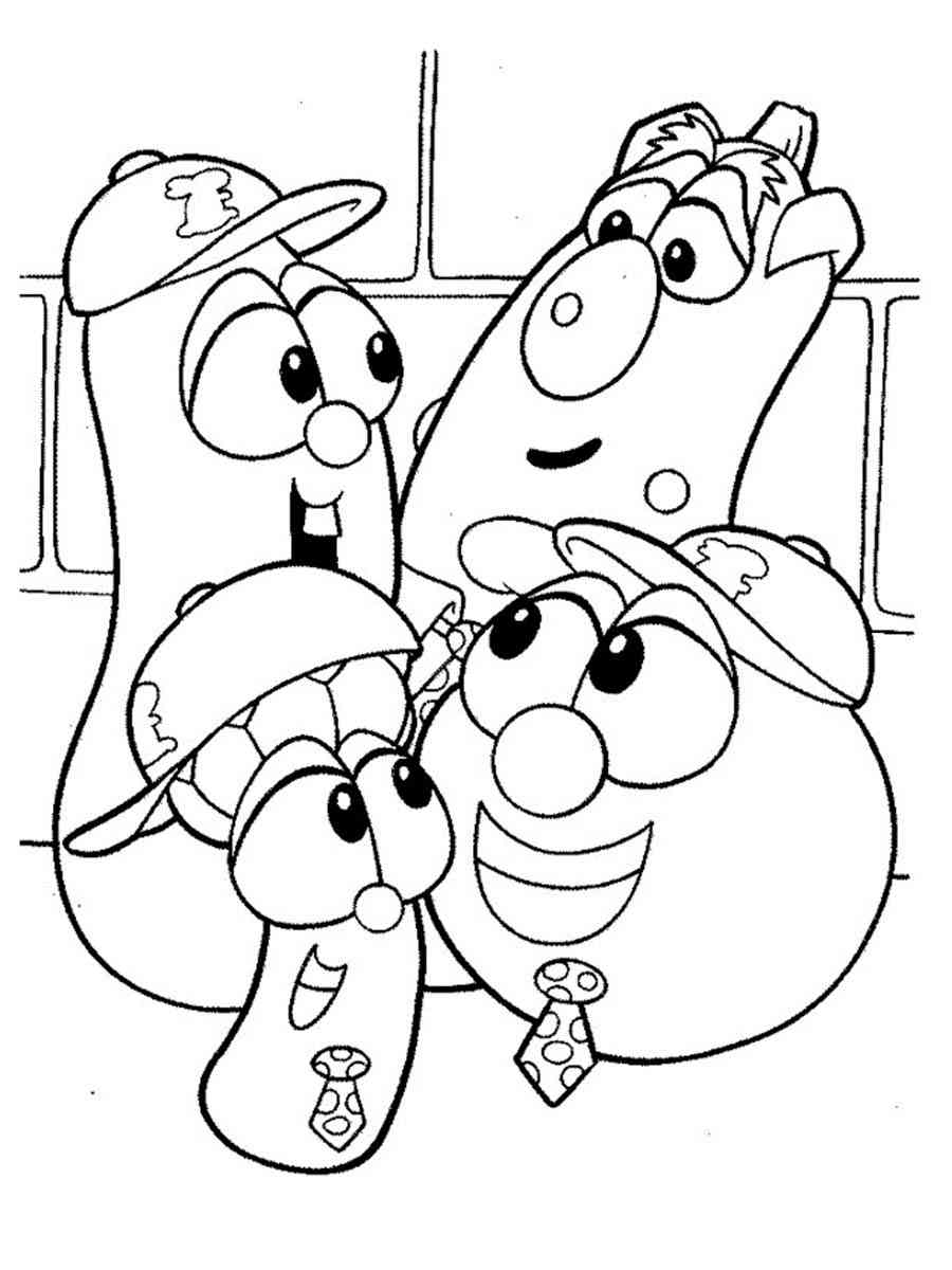 free printable veggietales in the house coloring pages