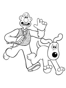 Wallace and Gromit coloring page 2 - Free printable