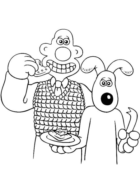 Wallace and Gromit coloring pages