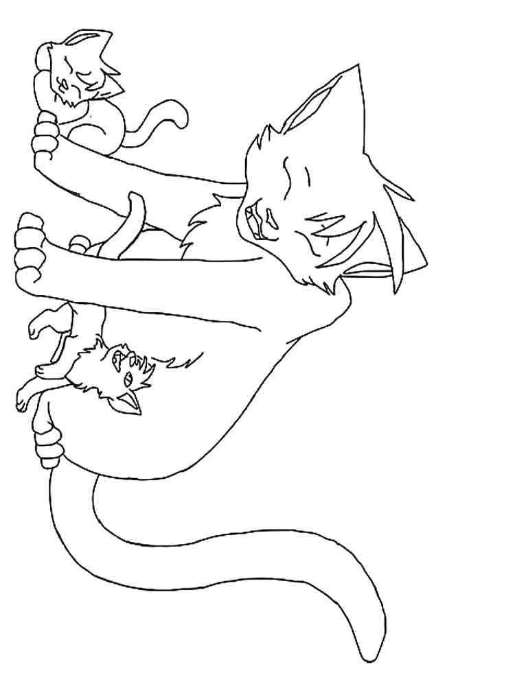 Download Evil Warrior Cat Coloring Pages Sketch Coloring Page