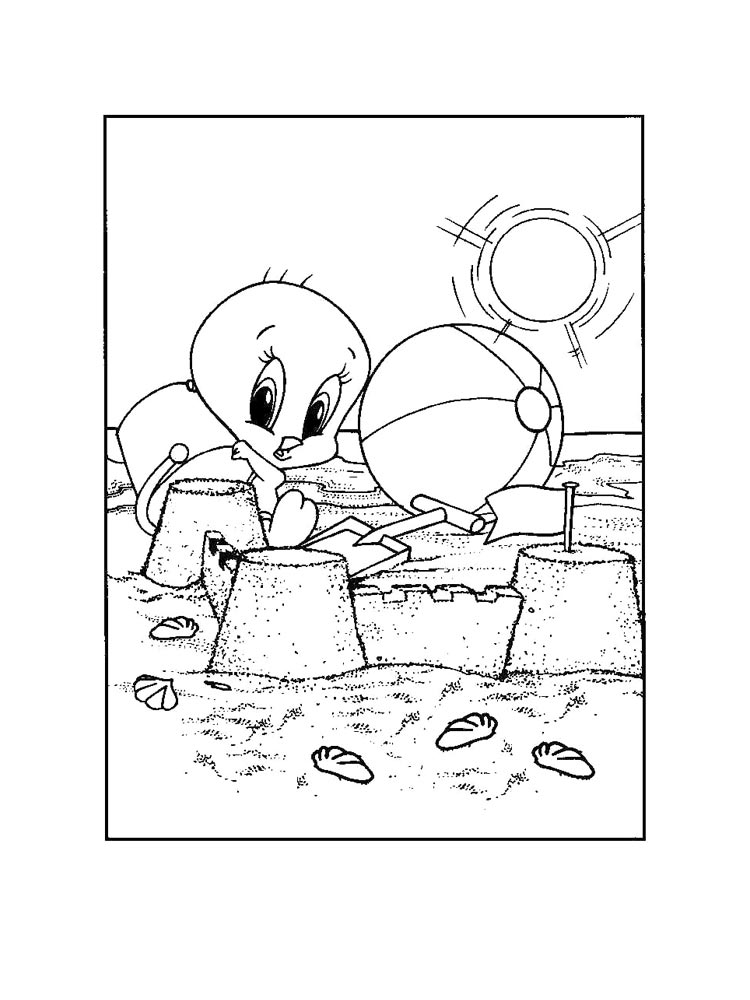 Cute Tweety Bird coloring pages. Free Printable Cute Tweety Bird