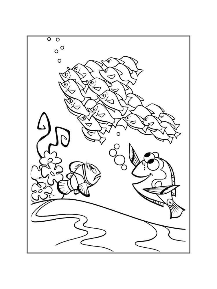 Finding Nemo coloring pages for kids. Free Printable Finding Nemo