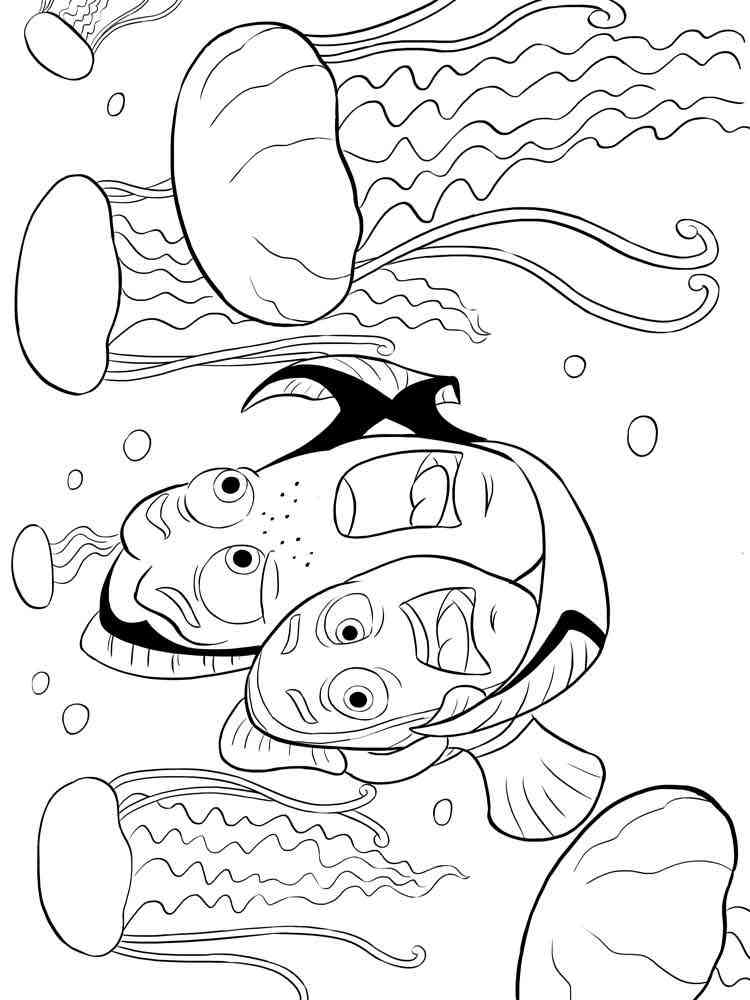 Finding Nemo coloring pages for kids. Free Printable Finding Nemo