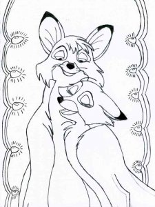 The Fox and the Hound coloring page 1 - Free printable