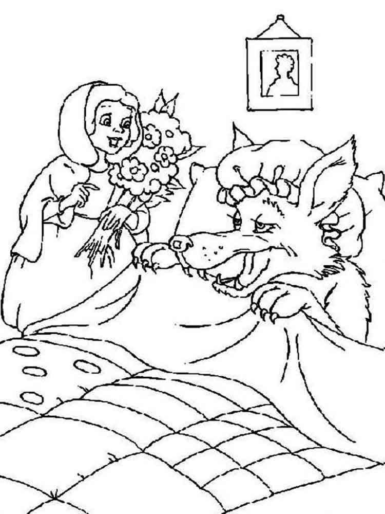 Little Red Riding Hood coloring pages. Free Printable Little Red Riding