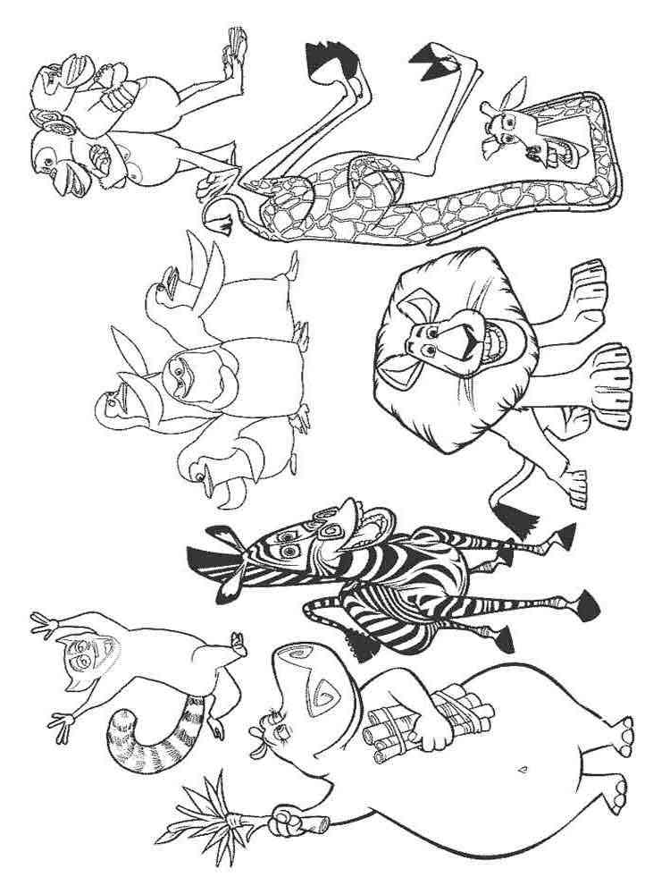 Madagascar coloring pages. Download and print Madagascar coloring pages.