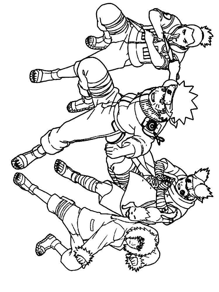 Naruto coloring page with Naruto and Sasuke