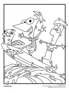 Phineas and Ferb coloring page 13 - Free printable