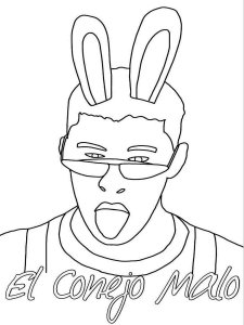 Bad Bunny coloring page 19 - Free printable