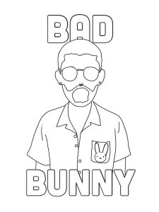Bad Bunny coloring page 3 - Free printable