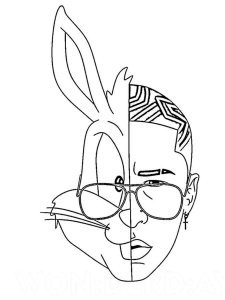 Bad Bunny coloring page 9 - Free printable