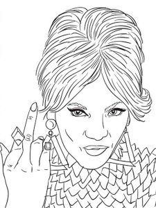 Beyonce coloring page 2