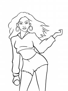 Beyonce coloring page 3
