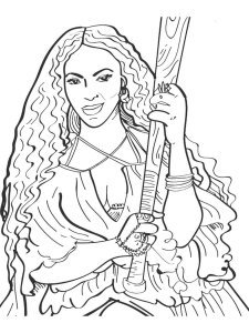 Beyonce coloring page 8