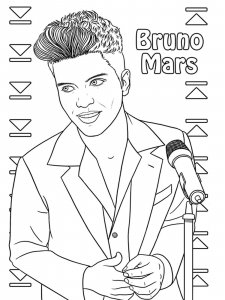 Bruno Mars coloring page 1 - Free printable